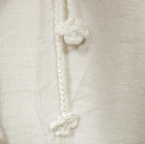 Boho Crochet Embroidery Muticolor White Fringe Tassel Kimono Cardigan size S-M - Picture 7 of 9